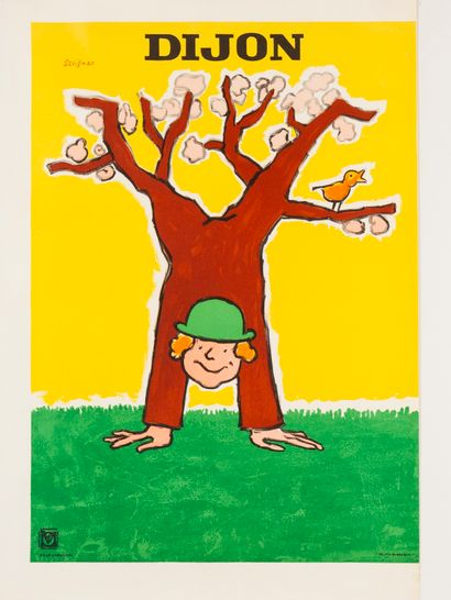 SAVIGNAC Raymond. 2 posters : Dijon. Lithographic...