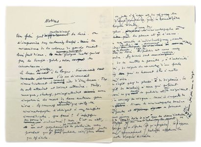 JEAN COCTEAU
Autograph manuscript, 