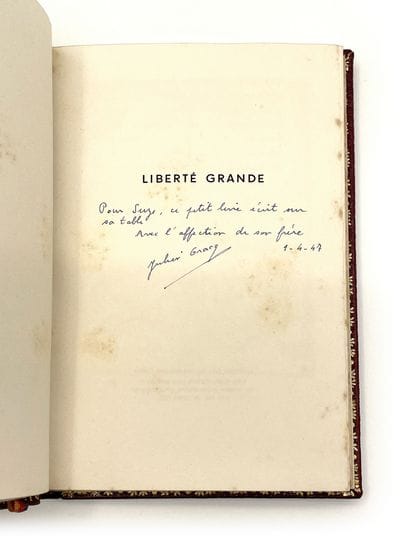 Julien GRACQ / Louis POIRIER
Great freedom....