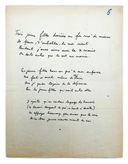 JEAN COCTEAU
2 autograph manuscripts, 2 pp....