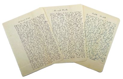 JULIEN GRACQ
3 autograph manuscripts. [1945]....