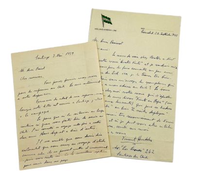 Vincente HUIDOBRO
2 autograph letters signed...