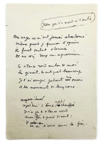 JEAN COCTEAU
Autograph manuscript, 