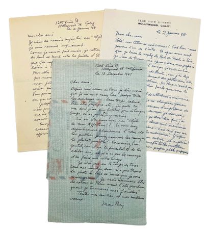 Man Ray
3 autograph letters signed to Henri...