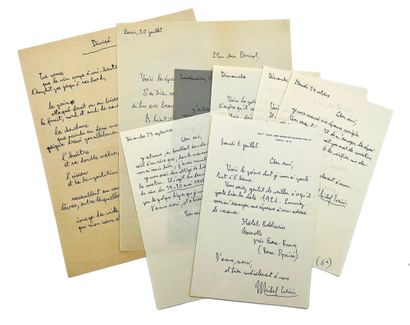MICHEL LEIRIS
7 autograph letters signed...