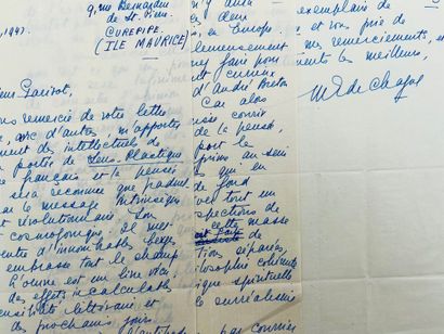 Malcolm de CHAZAL
Autograph letter signed...