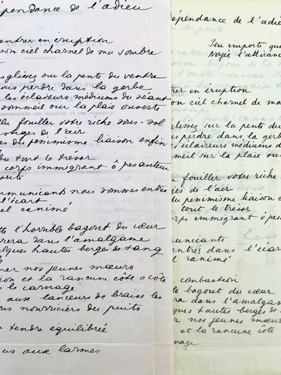 René Char
2 autograph manuscripts signed,...