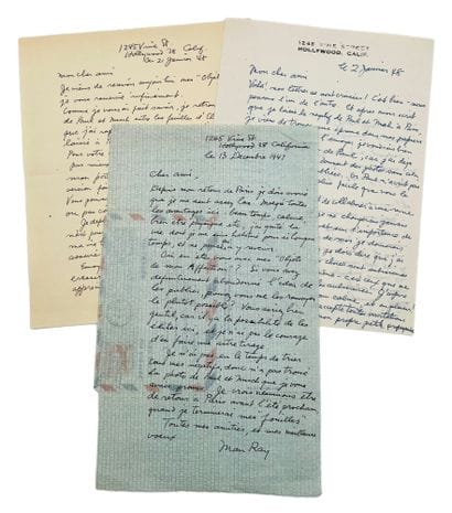 Man Ray
3 autograph letters signed to Henri...