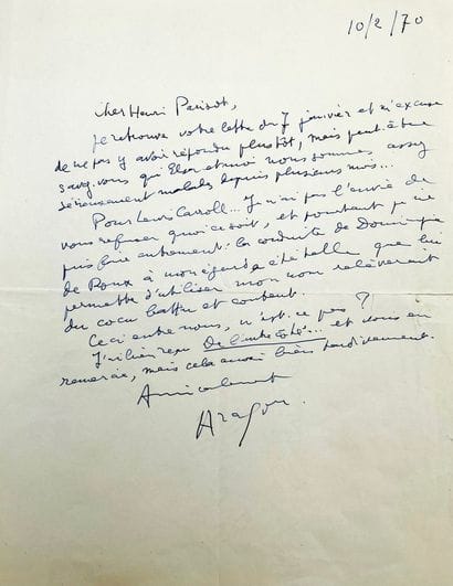 Louis ARAGON

Autograph letter signed to...