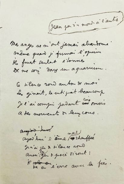 JEAN COCTEAU
Autograph manuscript, 