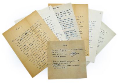 JEAN COCTEAU
7 autograph manuscripts, 7 pp....