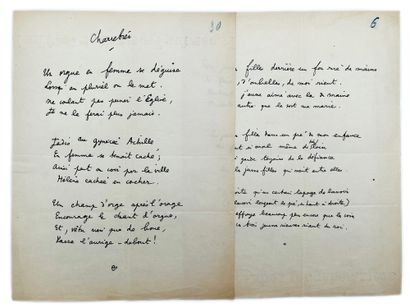 JEAN COCTEAU
2 autograph manuscripts, 2 pp....