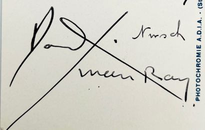 Paul ÉLUARD NUSH. MAN RAY.
2 autograph postcards...