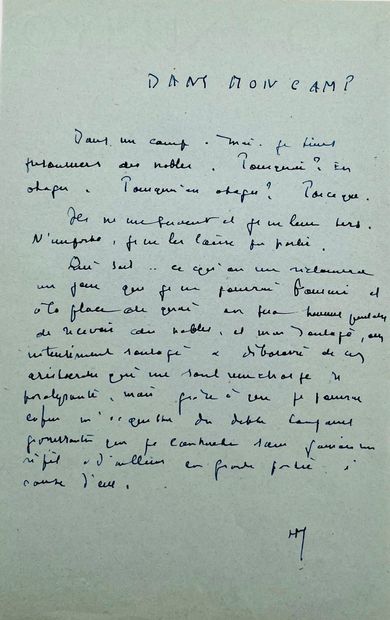 HENRI MICHAUX
Autograph manuscript signed...