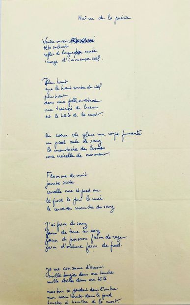 GEORGES BATAILLE
Autograph manuscript, 