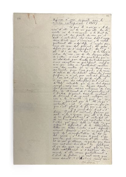 Answer to a survey on the contemporary novel....