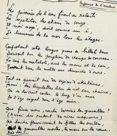 JEAN COCTEAU
Autograph manuscript, 