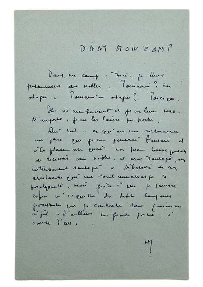 HENRI MICHAUX
Autograph manuscript signed...