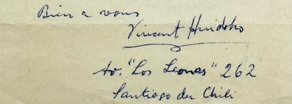 Vincente HUIDOBRO
2 autograph letters signed...