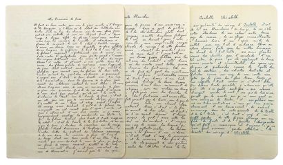 JULIEN GRACQ
3 autograph manuscripts. [1945]....