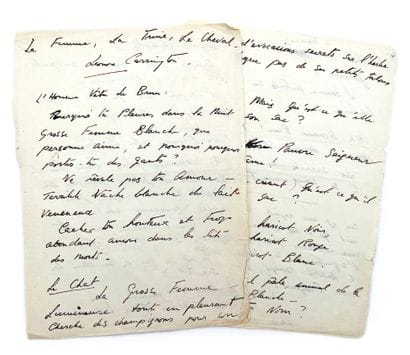 Leonora Carrington
Autograph manuscript signed...