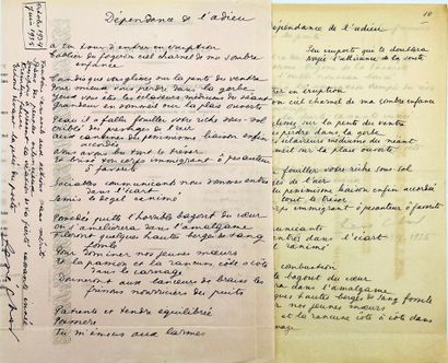René Char
2 autograph manuscripts signed,...