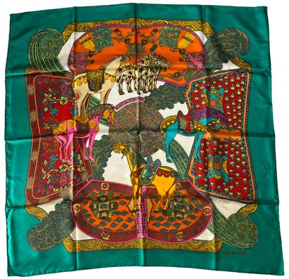 Hermès Paris. Art of the Steppes. Silk scarf...
