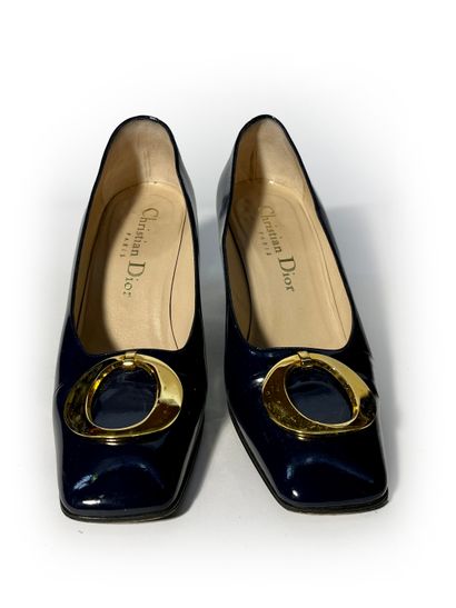 Christian Dior. Pair of blue patent leather...