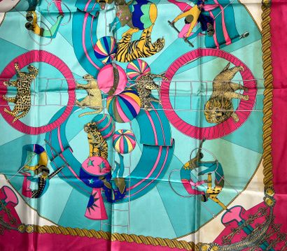 Hermès Paris. Circus. Silk scarf. 90x90cm...