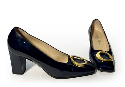 Christian Dior. Pair of blue patent leather...