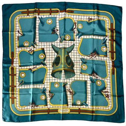 Hermès Paris. Camails. Silk scarf 90x90cm...
