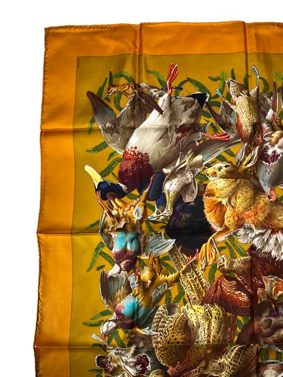 Hermès Paris. Hunting. Silk scarf signed...