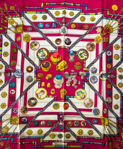 Hermès Paris. Small hands. Silk scarf 90x90...