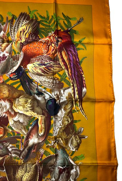 Hermès Paris. Hunting. Silk scarf signed...