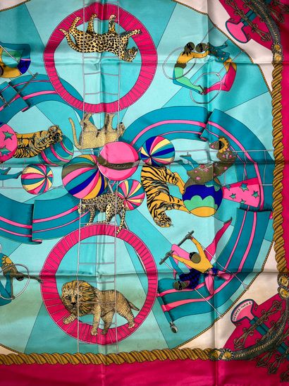 Hermès Paris. Circus. Silk scarf. 90x90cm...