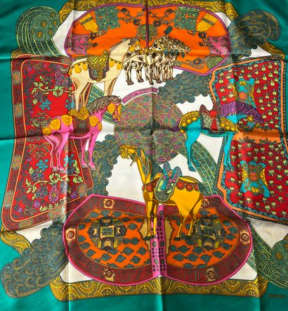 Hermès Paris. Art of the Steppes. Silk scarf...