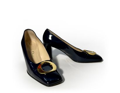 Christian Dior. Pair of blue patent leather...