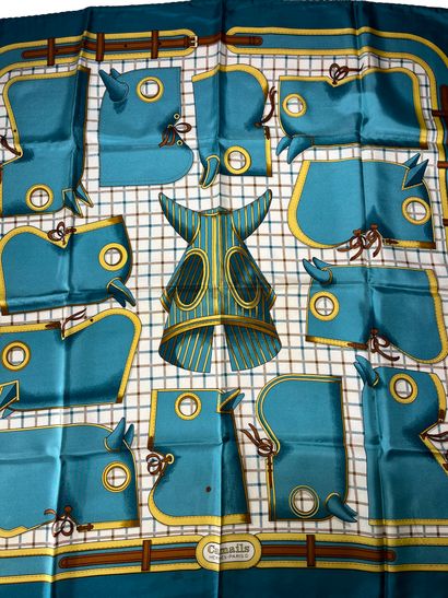 Hermès Paris. Camails. Silk scarf 90x90cm...