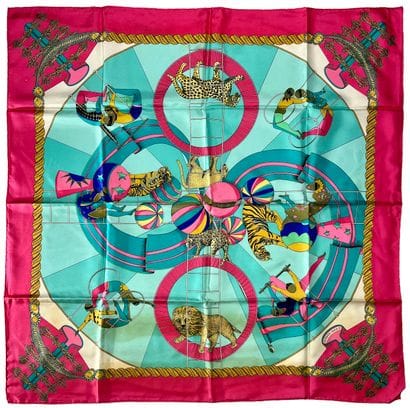Hermès Paris. Circus. Silk scarf. 90x90cm...