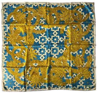 Chanel. Silk scarf with stylized flowers...