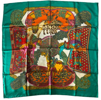 Hermès Paris. Art of the Steppes. Silk scarf...