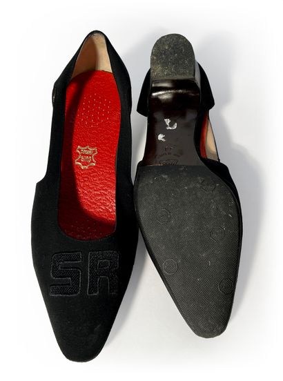 Sonia Rykiel. Pair of black fabric pumps...
