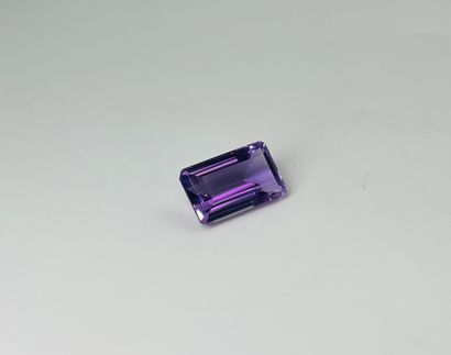 长方形切割紫水晶，重19.22克拉。