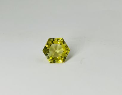八角形黄水晶，重达16.32克拉。