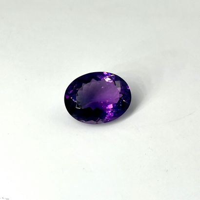 大椭圆形紫水晶，重19.54克拉