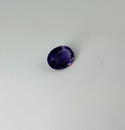 大椭圆形紫水晶，重19.54克拉