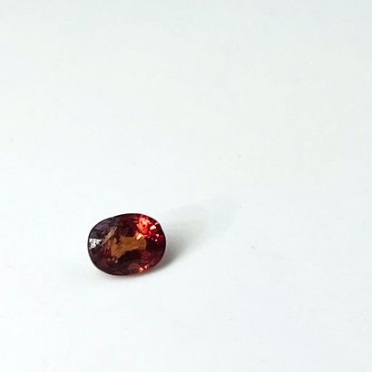 椭圆形切割的橙色蓝宝石，重达1.20克拉（内含物）