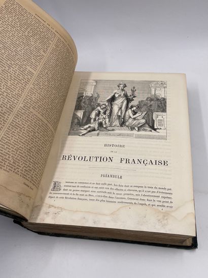 2卷：《法国革命史》，路易-布朗，600幅由艺术家精英根据夏勒里先生的画作绘制的...