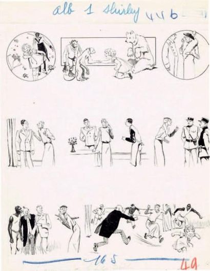 GIFFEY. René
«Petite Shirley». Encre de Chine...