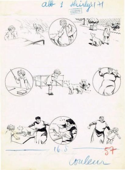 GIFFEY. René
«Petite Shirley». Encre de Chine...